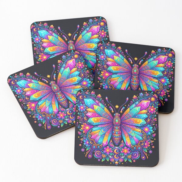 Item preview, Celestial Crystal Butterfly – Rainbow Boho Mandala Pride Art designed and sold by MT-Hub | Art for Every Soul.