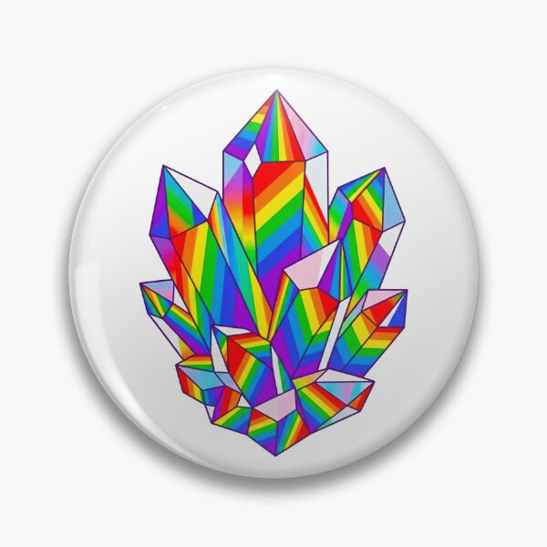 Item preview, Rainbow Quartz Crystal Cluster – Geometric Pride Gemstone Art designed and sold by MT-Hub | Cute Aesthetic Art, Stickers & Phone Cases.