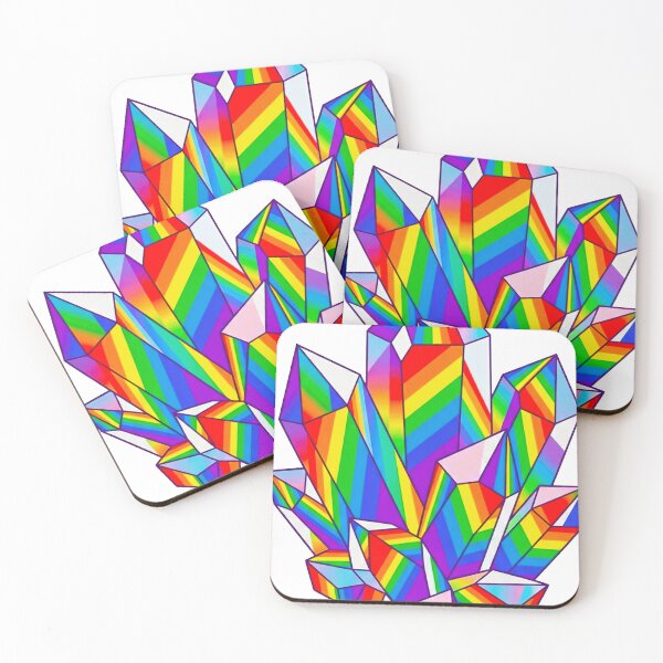 Item preview, Rainbow Quartz Crystal Cluster – Geometric Pride Gemstone Art designed and sold by MT-Hub | Art for Every Soul.