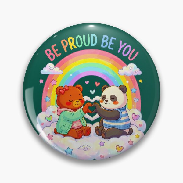 Item preview, Be Proud Be You – Cute Kawaii Bear & Panda Pride Rainbow Art designed and sold by MT-Hub | Cute Aesthetic Art, Stickers & Phone Cases.