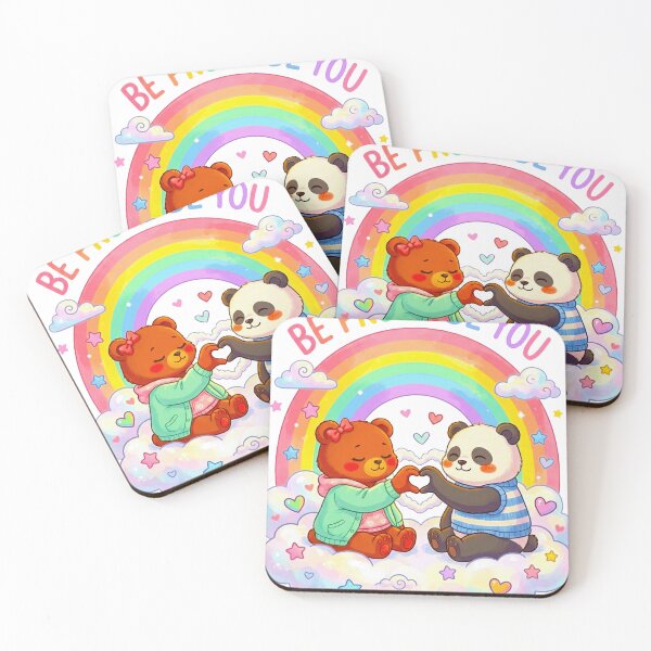Item preview, Be Proud Be You – Cute Kawaii Bear & Panda Pride Rainbow Art designed and sold by MT-Hub | Art for Every Soul.