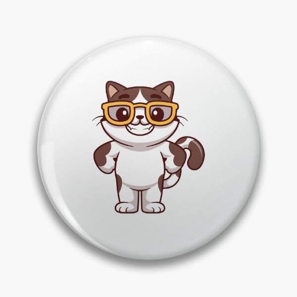 Item preview, Cool Nerd Cat Wearing Yellow Glasses Cartoon designed and sold by Warwormm.