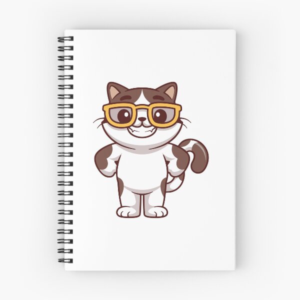 Item preview, Cool Nerd Cat Wearing Yellow Glasses Cartoon designed and sold by Warwormm.