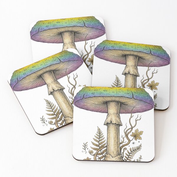 Item preview, Rainbow Amanita Mushroom – Vintage Botanical Pride Art designed and sold by MT-Hub | Cute Aesthetic Art, Stickers & Phone Cases.