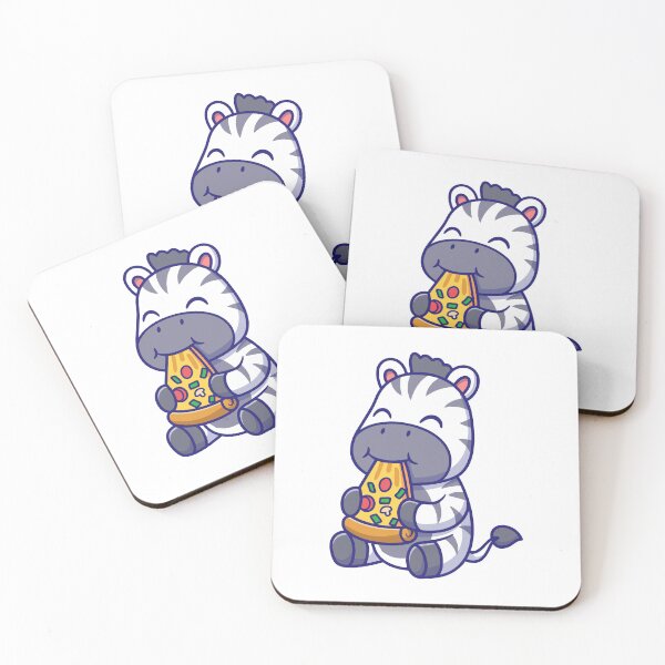 Item preview, Funny Cute Zebra Eating Large Pizza Slice Cartoon designed and sold by Warwormm.
