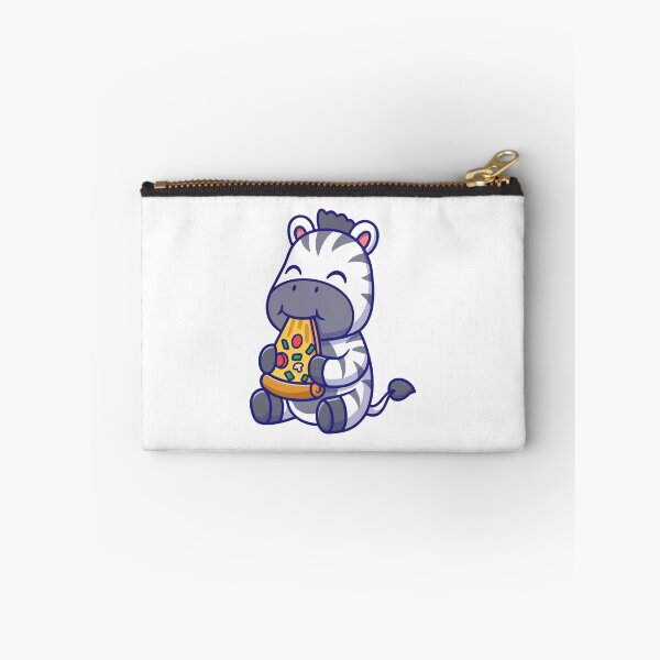 Item preview, Funny Cute Zebra Eating Large Pizza Slice Cartoon designed and sold by Warwormm.