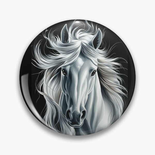 Item preview, Majestic White Horse Portrait - Ethereal Stallion Spirit Art designed and sold by Hou$e of Art .