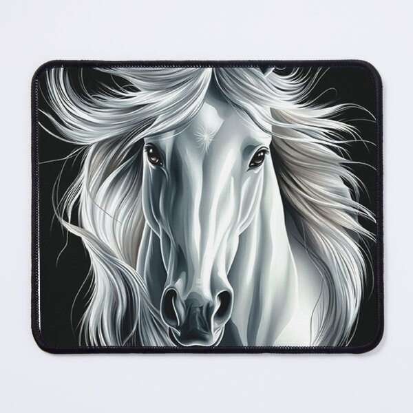 Item preview, Majestic White Horse Portrait - Ethereal Stallion Spirit Art designed and sold by Hou$e of Art .