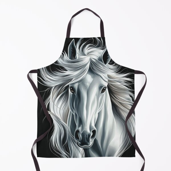 Item preview, Majestic White Horse Portrait - Ethereal Stallion Spirit Art designed and sold by Hou$e of Art .