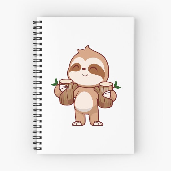 Item preview, Happy Cute Sloth Holding Wooden Tree Logs Cartoon designed and sold by Warwormm.