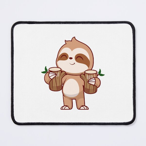 Item preview, Happy Cute Sloth Holding Wooden Tree Logs Cartoon designed and sold by Warwormm.