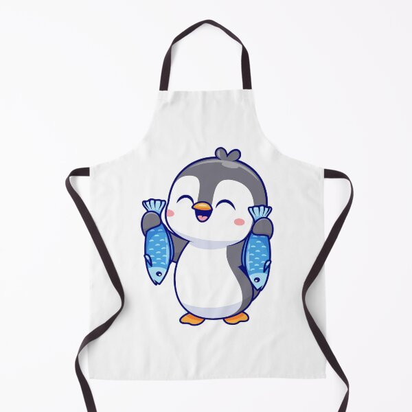 Item preview, Cute Chibi Penguin Holding Two Fish Illustration designed and sold by Warwormm.