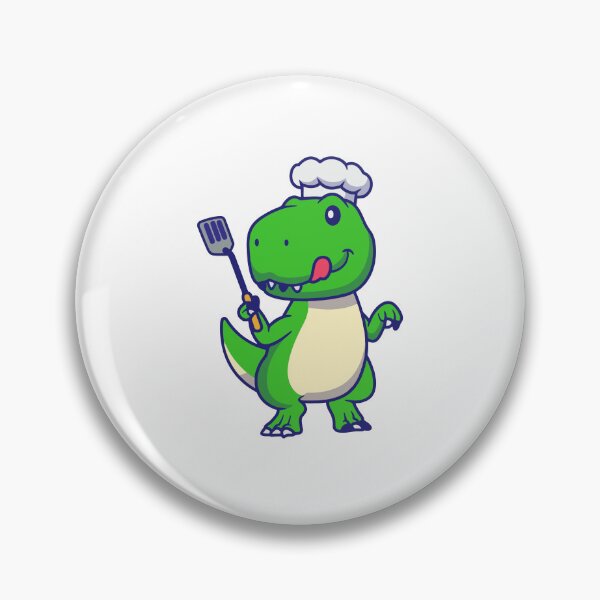 Item preview, Ilustración de un simpático dinosaurio T-Rex chef con espátula. designed and sold by Warwormm.
