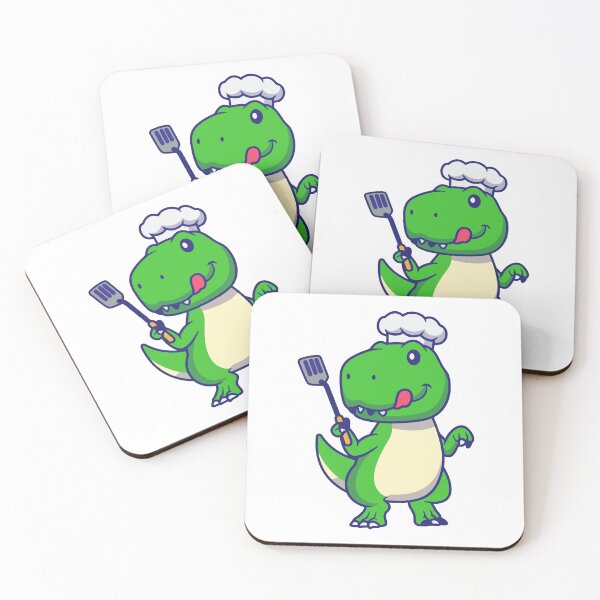 Item preview, Cute T-Rex Dinosaur Chef with Spatula Illustration designed and sold by Warwormm.