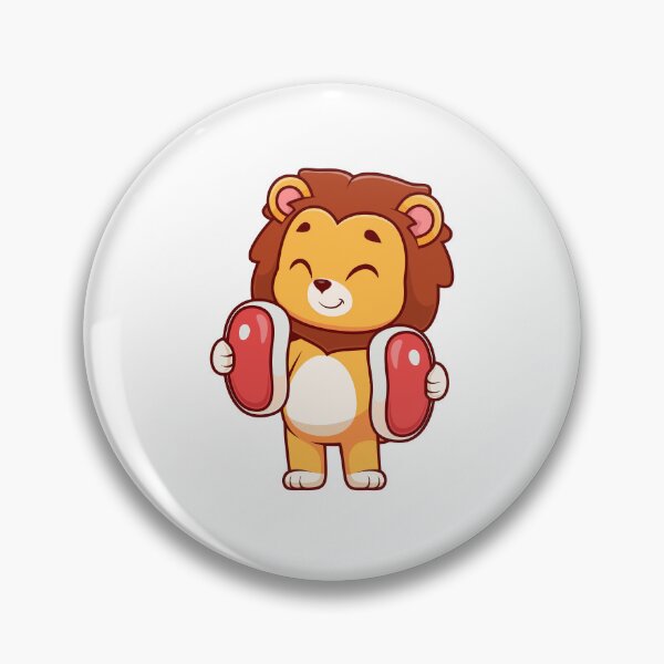 Item preview, Cute Chibi Lion Cub Holding Meat Illustration designed and sold by Warwormm.