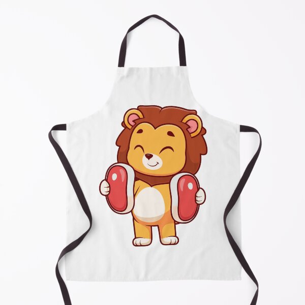 Item preview, Cute Chibi Lion Cub Holding Meat Illustration designed and sold by Warwormm.