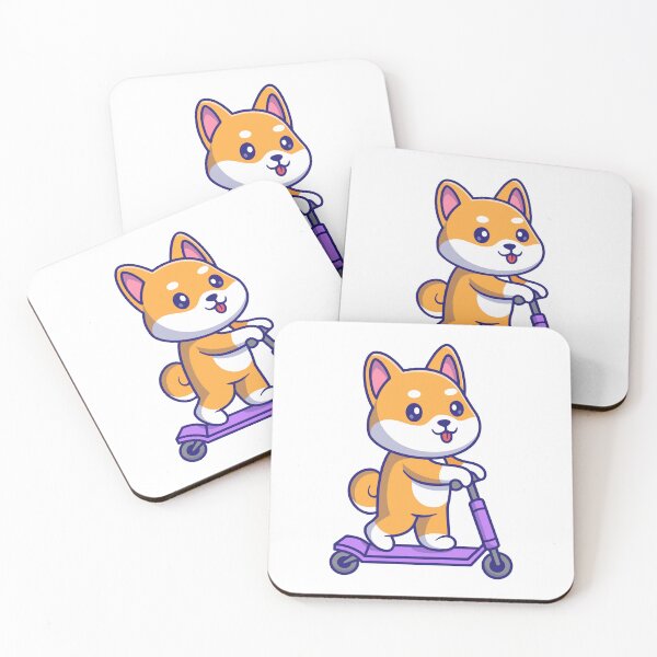 Item preview, Cute Shiba Inu Dog Riding Purple Scooter Illustration designed and sold by Warwormm.