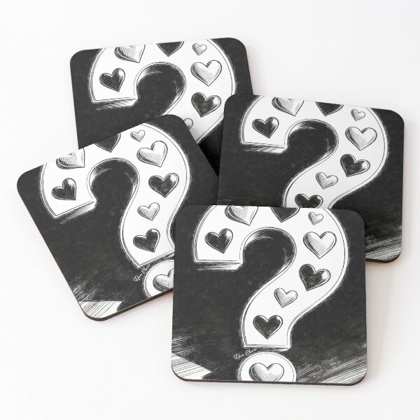 Item preview, Love Question Mark – Vintage Black and White Heart Art designed and sold by Hen-C-Art.