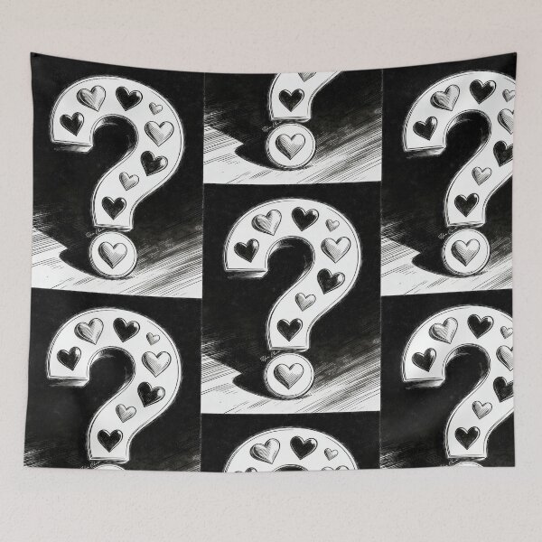 Item preview, Love Question Mark – Vintage Black and White Heart Art designed and sold by Hen-C-Art.