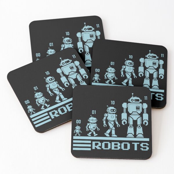 Item preview, 01 10 11 Binary Code Robots Coder Software Engineer designed and sold by SchlossInspire.