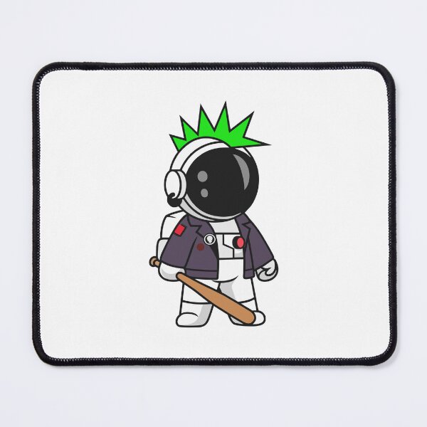 Item preview, Punk Rock Astronaut with Green Mohawk and Baseball Bat designed and sold by Warwormm.