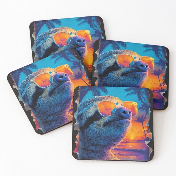 Item preview, Sloth with Sunglasses Sunset Beach Tropical Animal Summer designed and sold by Littermin.