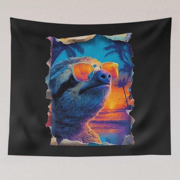 Item preview, Sloth with Sunglasses Sunset Beach Tropical Animal Summer designed and sold by Littermin.
