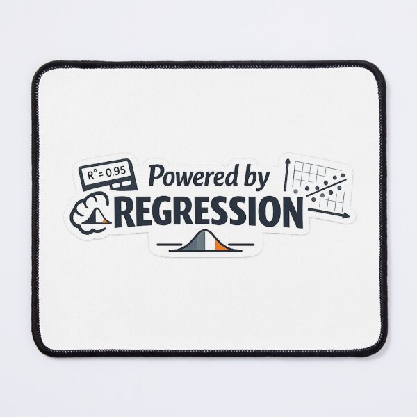 Item preview, Powered by Regression – Minimal Data Science Sticker designed and sold by BrightMindPrint.