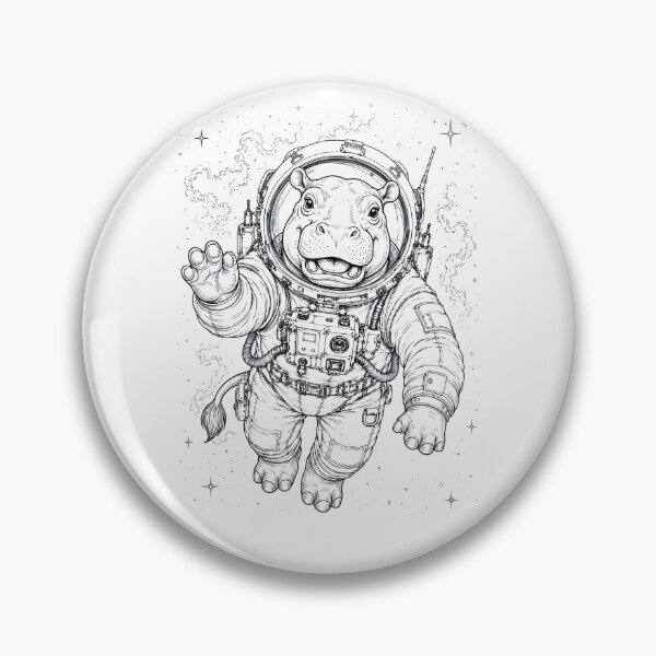 Item preview, Vintage Hippo Astronaut Animal Lover designed and sold by TerryConnells.