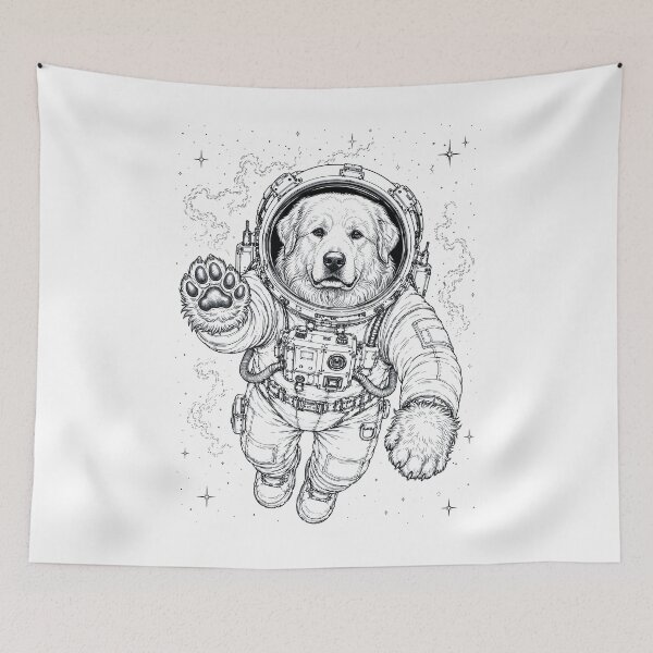 Item preview, Vintage Great Pyrenees Astronaut Dog Dad Mom Lover designed and sold by TerryConnells.