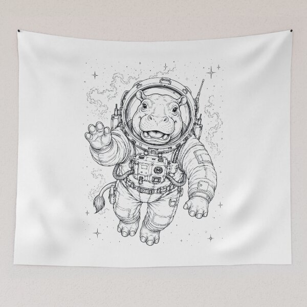 Item preview, Vintage Hippo Astronaut Animal Lover designed and sold by TerryConnells.