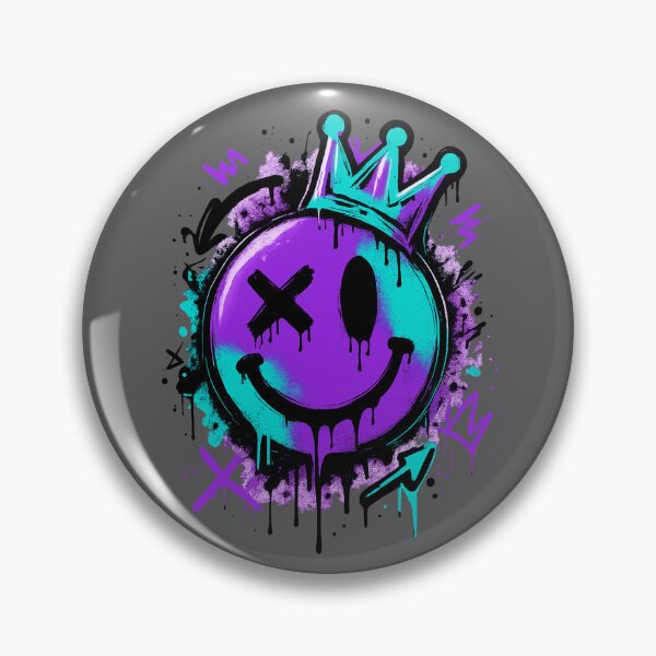 Item preview, Neon Graffiti Smiley Crown Streetwear Sticker | Urban Drip Art Design designed and sold by J&J's Creation.