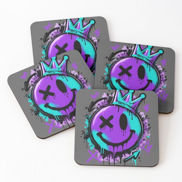 Item preview, Neon Graffiti Smiley Crown Streetwear Sticker | Urban Drip Art Design designed and sold by J&J's Creation.