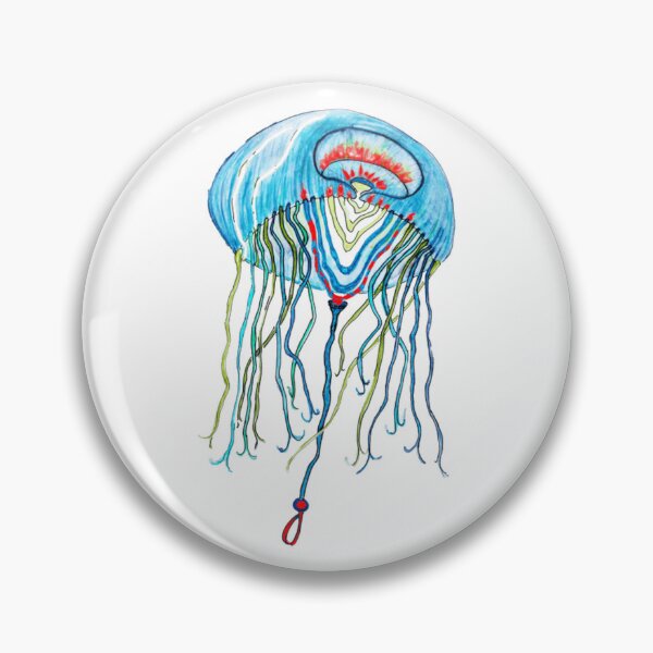 Item preview, Heat The Jellyfish Detailed Blue Ocean Creature Sketch designed and sold by drawfreak.