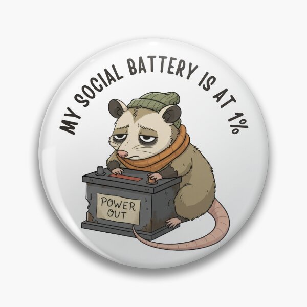 Item preview, Social Battery Halloween. My Social Battery Is at 1% Opossum designed and sold by ChernotytskaArt.