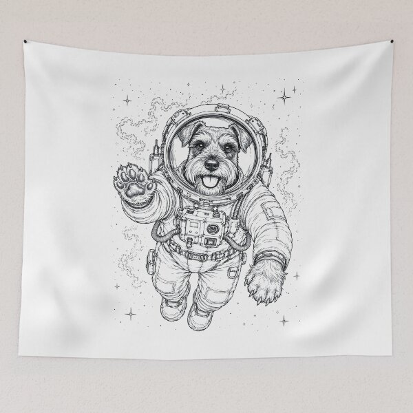 Item preview, Vintage Miniature Schnauzer Astronaut Dog Dad Mom Lover designed and sold by TerryConnells.