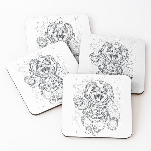 Item preview, Vintage Norwegian Elkhound Astronaut Dog Dad Mom Lover designed and sold by TerryConnells.