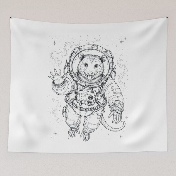 Aperçu de l'œuvre Amoureux des animaux et des opossums astronautes vintage créée et vendue par TerryConnells.