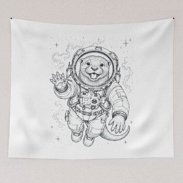 Item preview, Vintage Otter Astronaut Animal Lover designed and sold by TerryConnells.