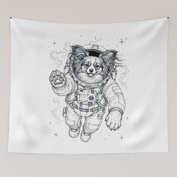 Item preview, Vintage Papillon Astronaut Dog Dad Mom Lover designed and sold by TerryConnells.
