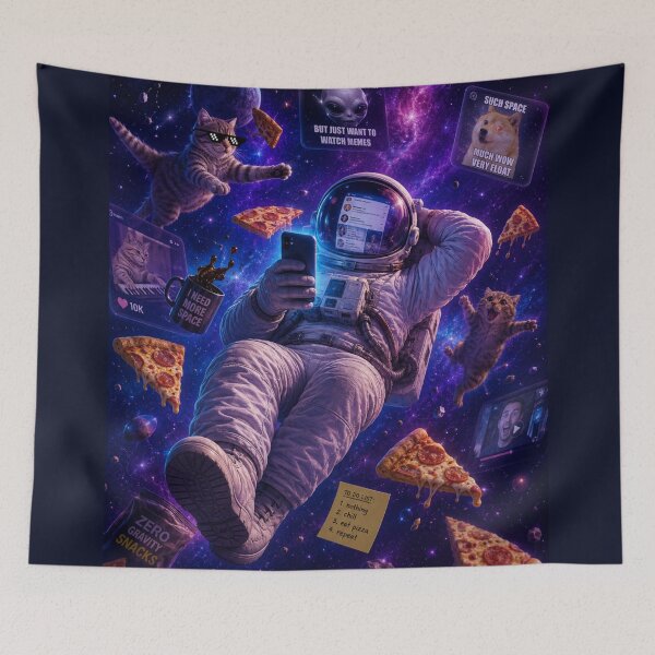 Item preview, Lost in Space and Social Media — Funny Astronaut Gift Sticker Hoodie Mug designed and sold by irfanshikh.