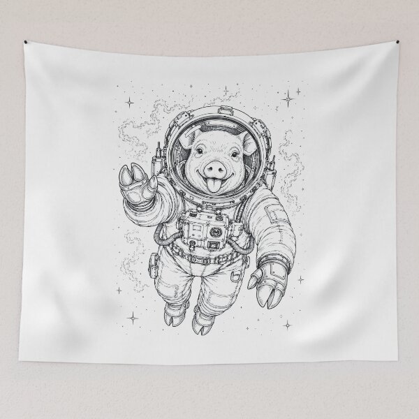 Artikelvorschau, Vintage-Schwein-Astronaut-Tierliebhaber entworfen und verkauft von TerryConnells.