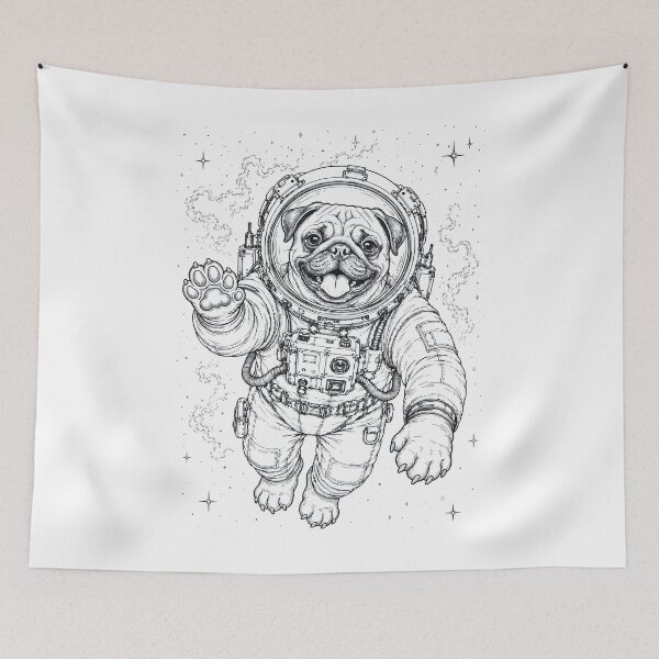 Item preview, Vintage Pug Astronaut Dog Dad Mom Lover designed and sold by TerryConnells.