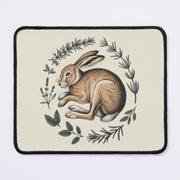 Item preview, Wild Hare in Herbs Vintage Botanical Wreath Art designed and sold by AlexandraSand.