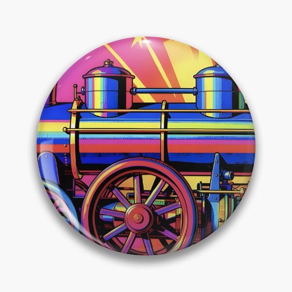 Item preview, First Steam Locomotive Vintage Pop Art Retro Train History designed and sold by Daniela`s shop.