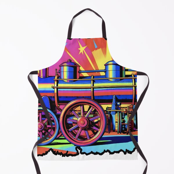 Item preview, First Steam Locomotive Vintage Pop Art Retro Train History designed and sold by Daniela`s shop.