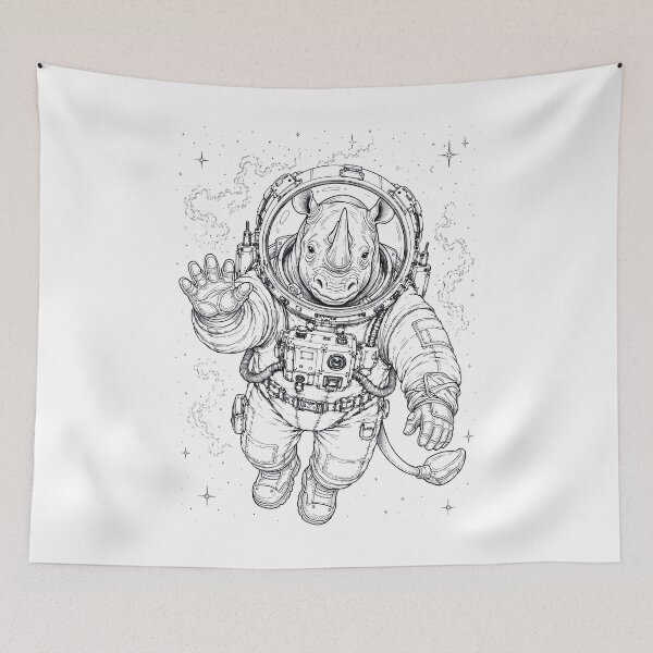 Item preview, Vintage Rhino Astronaut Animal Lover designed and sold by TerryConnells.