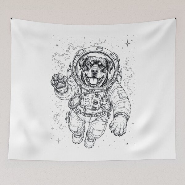 Item preview, Vintage Rottweiler Astronaut Dog Dad Mom Lover designed and sold by TerryConnells.