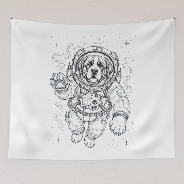 Item preview, Vintage Saint Bernard Astronaut Dog Dad Mom Lover designed and sold by TerryConnells.