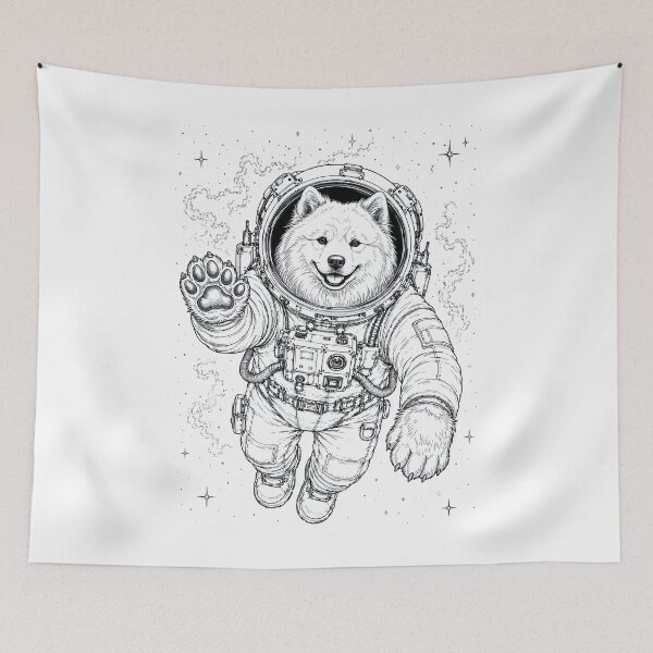 Item preview, Vintage Samoyed Astronaut Dog Dad Mom Lover designed and sold by TerryConnells.